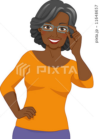 Black Senior Woman Eyeglasses 11648657