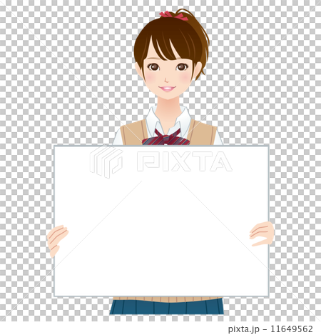 High school student with white board - Stock Illustration [11649562 ...