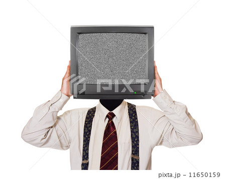 Man with noisy tv screen for head 11650159