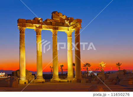 Old ruins in Side, Turkey at sunset 11650276