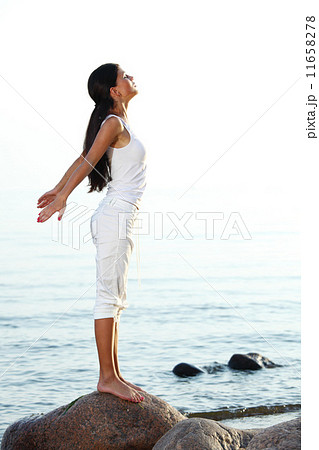 meditation on sand beach meditation on sand beach 11658278