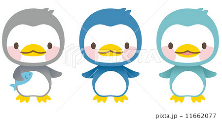 動物 ペンギン セットのイラスト素材