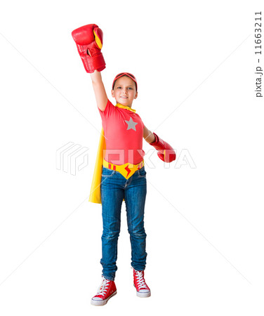 child acting like a super hero 11663211