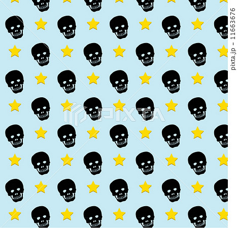 Skull Rock Star Pattern Background Vector Eps10のイラスト素材
