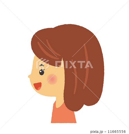 女性 横 横顔 二頭身 シリーズ のイラスト素材