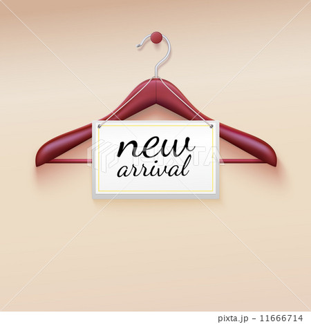 Clothes hanger with new arrival tag Clothes hanger with new arrival tag 11666714