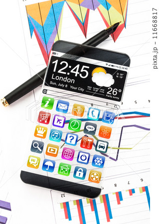 Smartphone with a transparent display. 11668817