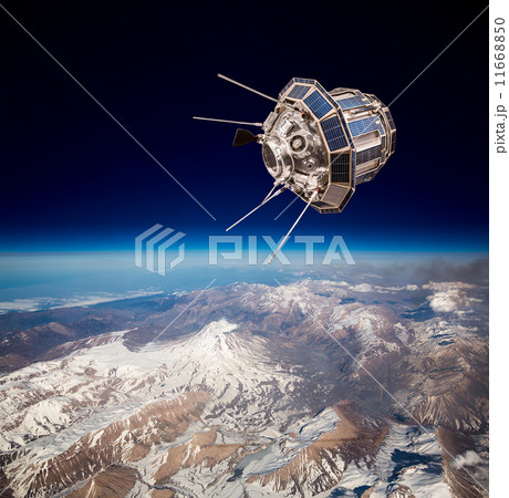 Space satellite over the planet earth Space satellite over the planet earth 11668850