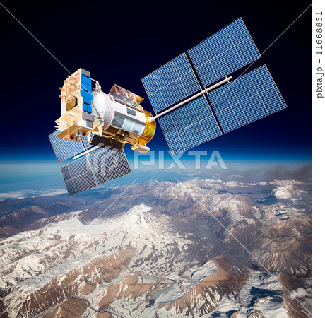 Space satellite over the planet earth 11668851
