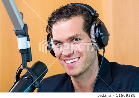 Radio presenter in radio station on air Radio presenter in radio station on air 11669339