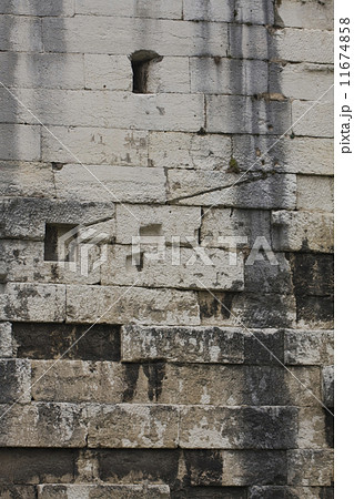 old brick wall with soot 11674858