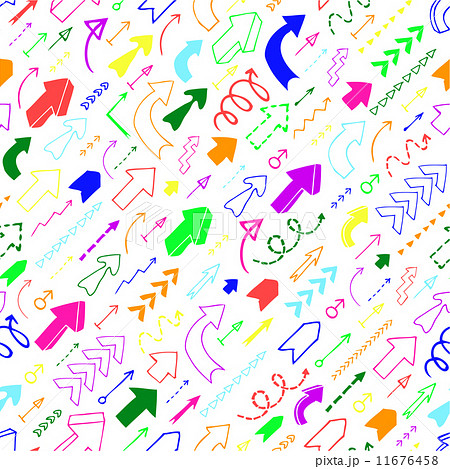 Seamless background of hand drawn arrows, diagonal up and right  11676458