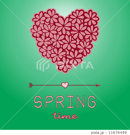 Spring time card with heart shaped bouquet 11676499