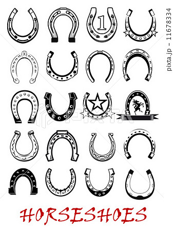 Isolated Horseshoe Symbols Setのイラスト素材