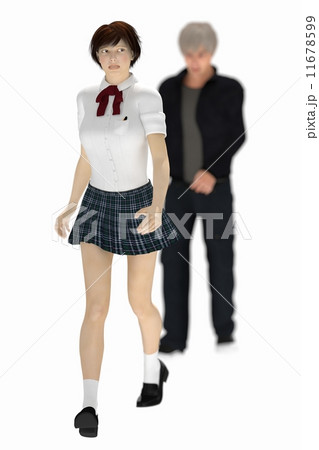 ストーカーイメージ　被写界深度付き３DCGイラスト素材 11678599