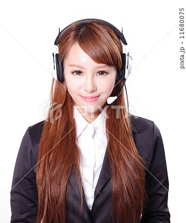 business woman wearing headset business woman wearing headset 11680075