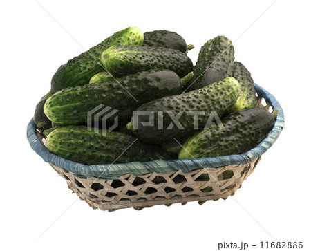 Crop cucumbers in a basket 11682886