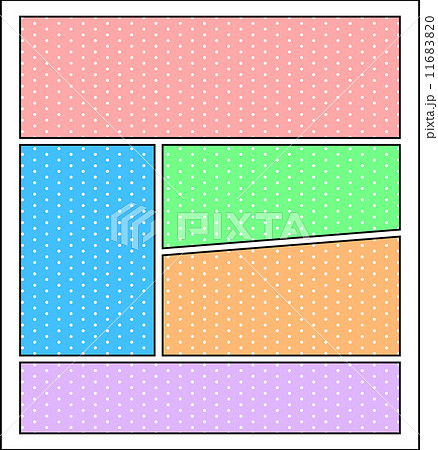 コマ割りフレーム ドットのイラスト素材 1160