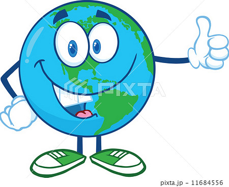 Earth Cartoon Mascot Character Showing Thumbs Up Earth Cartoon Mascot Character Showing Thumbs Up 11684556