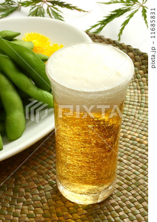 ビール 枝豆 和食 白背景 ビール 枝豆 和食 白背景 11685831
