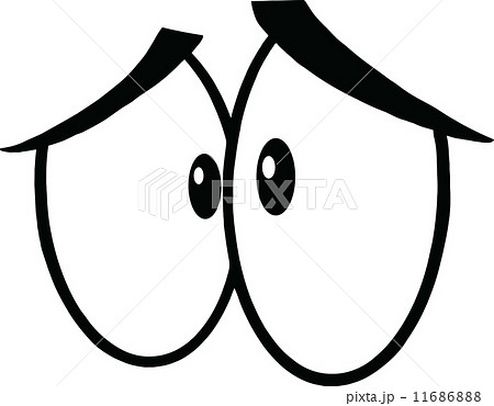Black And White Sad Cartoon Eyes 11686888