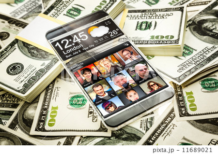 Futuristic Smartphone with a transparent display. 11689021