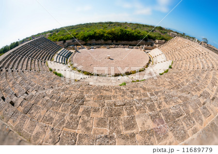 Ancient Roman theatre at Salamis Ruins. Famagusta district. Cyprus 11689779