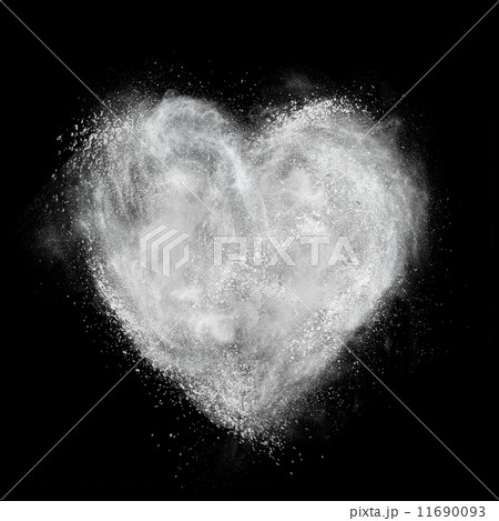 heart made of white powder explosion isolated on black heart made of white powder explosion isolated on black 11690093