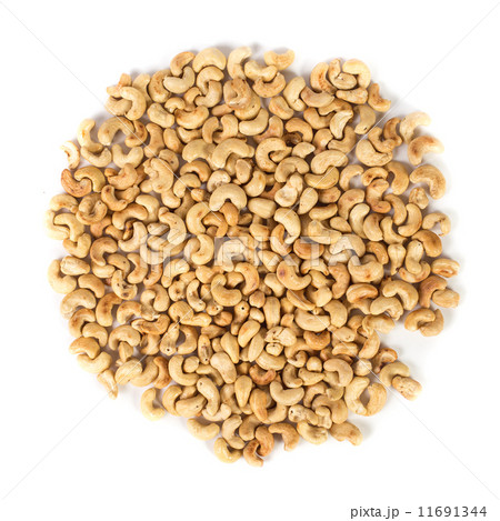 Lot of cashews on white background Lot of cashews on white background 11691344