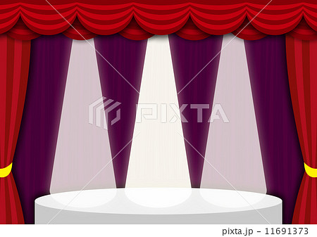 ステージ カーテン 緞帳 映画 映画館 幕のイラスト素材