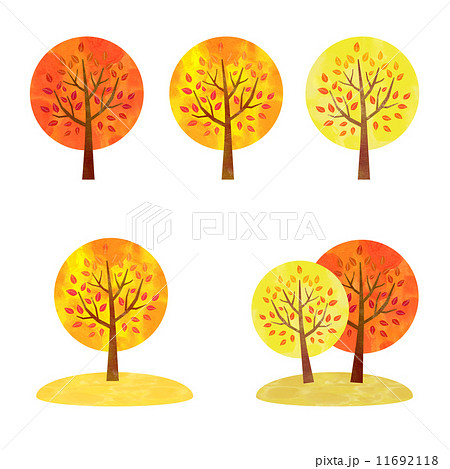가을 나무 세트 - 스톡일러스트 [11692118] - Pixta