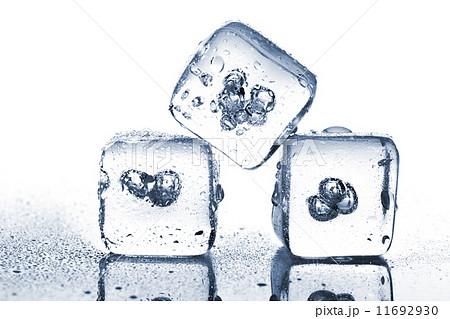 Three melting ice cubes with water dew Three melting ice cubes with water dew 11692930