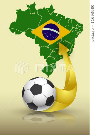 Brazil abstract map with soccer ball. Can use for printing brazil travel soccer sport festival. 11693680