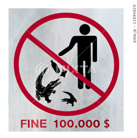 Crocodile no feeding sign 11694829