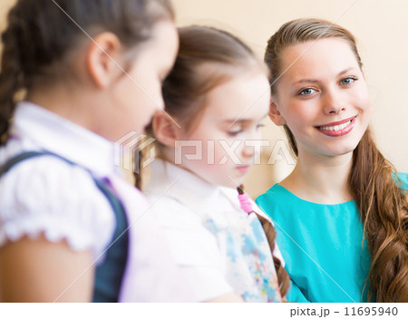 children draw with the teacher children draw with the teacher 11695940