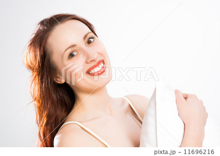 portrait of a young woman in the bedroom 11696216