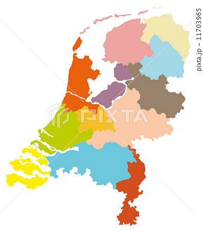 オランダの地図のイラスト素材