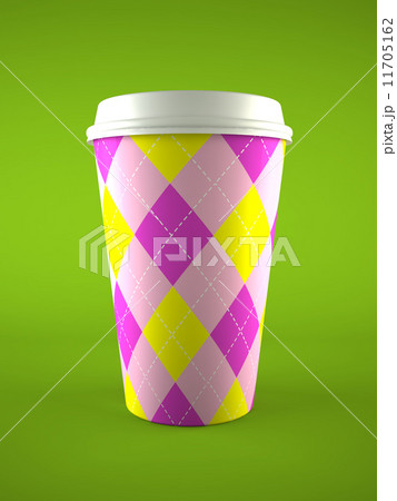 coffee cup isolated on green background 11705162