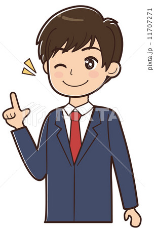 人差し指を立てる学生 人差し指を立てる学生 11707271