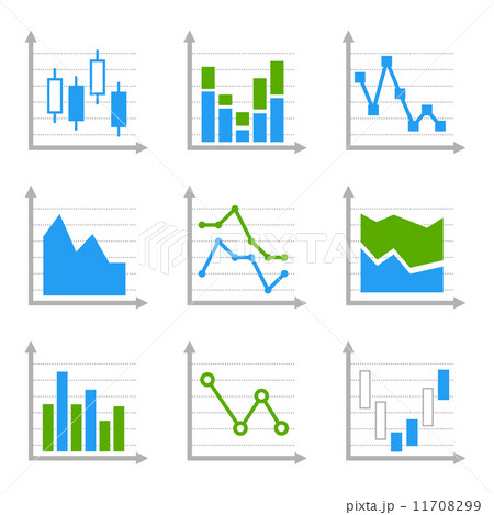 Business Infographic Colorful Charts and Diagrams.Blue ang Green Set 2 11708299