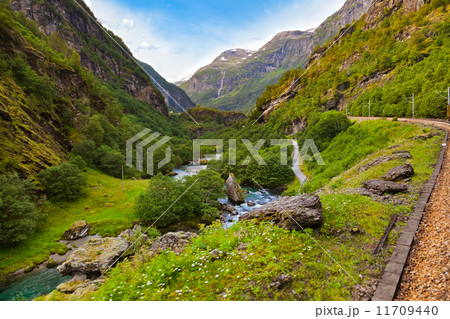 Railroad in Flam - Norway Railroad in Flam - Norway 11709440