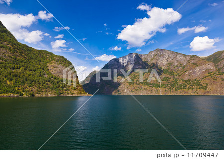 Fjord Naeroyfjord in Norway - famous UNESCO Site Fjord Naeroyfjord in Norway - famous UNESCO Site 11709447