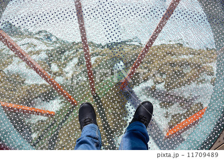 Glass floor - viewpoint at mountains 11709489