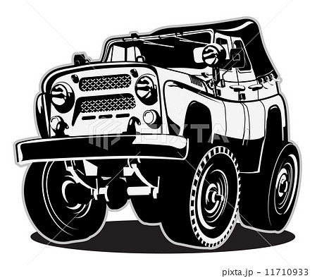 Cartoon Jeepのイラスト素材