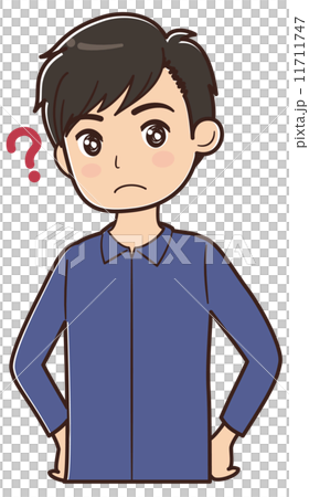疑問を持つ男性 疑問を持つ男性 11711747