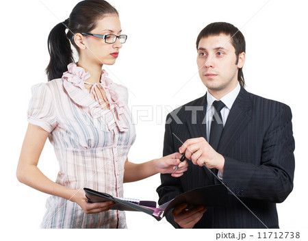 secretary and boss in office. secretary and boss in office. 11712738