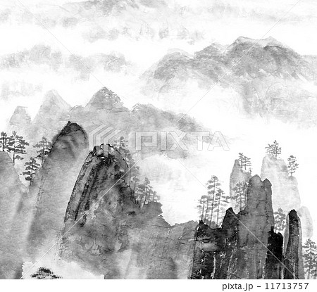 Chinese painting of mountain and cloud Chinese painting of mountain and cloud 11713757