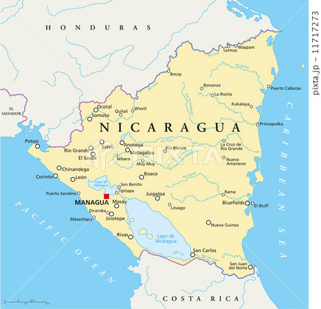 Nicaragua Political Map 11717273