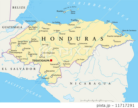 Honduras Political Map 11717291