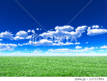 青空と草原のイラスト素材